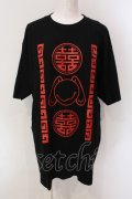 NieR Clothing / CHINA風DESIGN CUTSEW【RED×BLACK】 カットソー  ブラック O-25-06-16-030-PU-TO-IG-OS