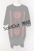 NieR Clothing / CHINA風DESIGN CUTSEW【RED×BLACK】 カットソー  ブラック O-25-06-16-030-PU-TO-IG-ZT201