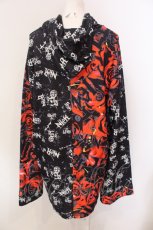 画像3: NieR CLOTHING / WIDE SLEEVE HOODIE 【ROSE×HEART BEAT】 パーカー  ブラック×レッド O-25-06-16-032-PU-TO-IG-ZT219 (3)