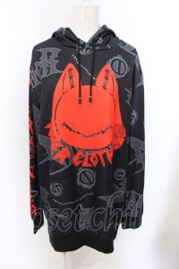 NieR Clothing / PULLOVER PARKA【RED FACE】  ブラック×レッド O-25-06-16-004-PU-TO-IG-ZT116