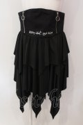 NieR Clothing / ハイウエスト コルセット風ASYMMETRY SKIRT スカート  ブラック O-25-06-16-033-PU-SK-IG-OS