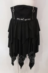 NieR Clothing / ハイウエスト コルセット風ASYMMETRY SKIRT スカート  ブラック O-25-06-16-033-PU-SK-IG-ZT201