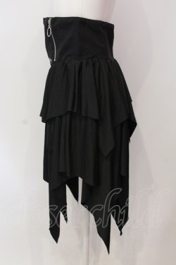 画像2: NieR Clothing / ハイウエスト コルセット風ASYMMETRY SKIRT スカート  ブラック O-25-06-16-033-PU-SK-IG-OS