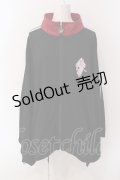 NieR Clothing / 着物袖ジャージ風デザインZIP OUTER  ブラック×ワイン×ホワイト O-25-06-16-034-PU-TO-IG-ZT201