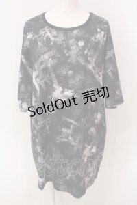 NieR Clothing / 鳥居×九尾 BIG カットソー  ブラック O-25-06-16-035-PU-TO-IG-ZT220