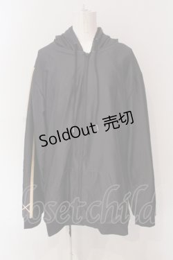 画像1: NieR CLOTHING / ふわもこZIPパーカー  ブラック×ベージュ O-25-06-16-039-PU-TO-IG-ZT178