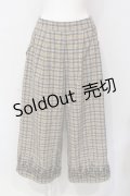 axes femme / チェックフロッキーワイドパンツ M ベージュ O-25-06-17-004-AX-PA-OW-OS