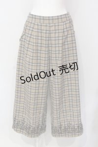 axes femme / チェックフロッキーワイドパンツ M ベージュ O-25-06-17-004-AX-PA-OW-OS