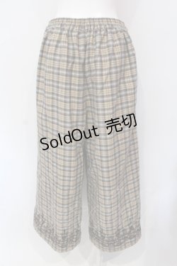 画像2: axes femme / チェックフロッキーワイドパンツ M ベージュ O-25-06-17-004-AX-PA-OW-OS