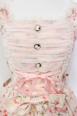 画像2: metamorphose / 花柄シフォンフリルジャンパースカート  ピンク O-25-06-17-011-ME-OP-IG-OS