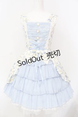 画像1: metamorphose / 花柄シフォンフリルジャンパースカート  サックス O-25-06-17-012-ME-OP-IG-OS