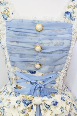 画像2: metamorphose / 花柄シフォンフリルジャンパースカート  サックス O-25-06-17-012-ME-OP-IG-OS