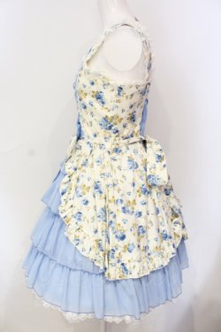 画像3: metamorphose / 花柄シフォンフリルジャンパースカート  サックス O-25-06-17-012-ME-OP-IG-OS
