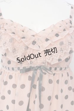 画像2: Emily Temple cute / ドットジョーッゼットティアードキャミワンピース  ピンク×グレー O-25-06-17-014-ET-OP-IG-OS