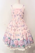 Angelic Pretty / Sweet Lacyバスケットジャンパースカート  ピンク O-25-06-17-017-AP-OP-IG-OS