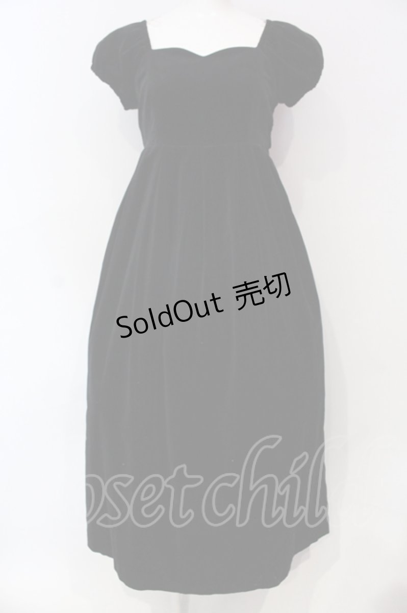 画像1: Victorian maiden / 別珍ロングワンピース  クロ O-25-06-19-001-CL-OP-IG-ZT251 (1)