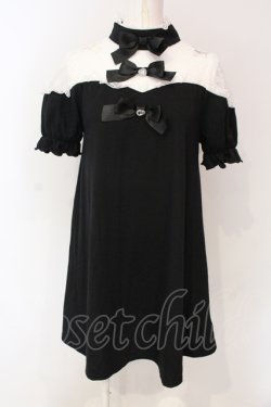 画像1: Ank Rouge / レース切り替えカットワンピース M クロ×シロ O-25-06-19-035-CA-OP-OW-OS