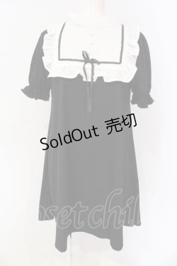 画像1: Ank Rouge / スクエアヨークワンピース M クロ×シロ O-25-06-19-036-CA-OP-OW-OS