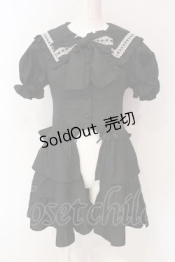 画像1: Jamieエーエヌケー / はしごレースお姫様ブラウス M クロ O-25-06-19-038-LO-BL-OW-OS