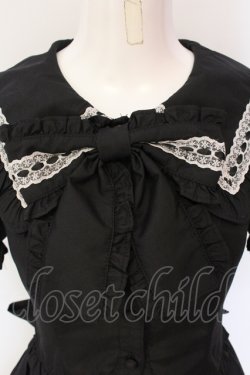 画像2: Jamieエーエヌケー / はしごレースお姫様ブラウス M クロ O-25-06-19-038-LO-BL-OW-OS