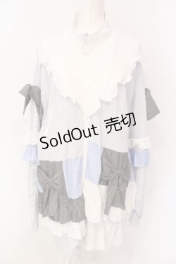 画像1: Jamieエーエヌケー / リボンリメイクパーカー  ブルー O-25-06-19-039-LO-TO-OW-ZY