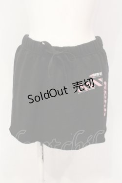 画像1: いつもいっしょうけんめいだね / kawaii-スウェットスカート M クロ×ピンク O-25-06-19-043-PU-SK-OW-OS