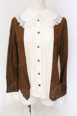 画像1: Angelic Pretty / Teatime切替ブラウス  ブラウン O-25-06-19-044-AP-BL-OW-OS (1)
