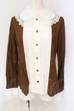 画像1: Angelic Pretty / Teatime切替ブラウス  ブラウン O-25-06-19-044-AP-BL-OW-OS