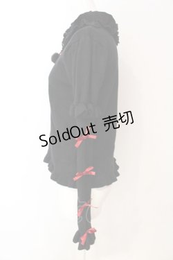 画像2: crossing rabbit / りぼんいっぱいフリルリブニット  クロ×アカ O-25-06-19-045-LO-TO-OW-OS