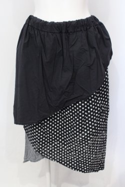 画像1: Drug Honey / 柄切替えレイヤード風スカート  ブラック O-25-06-19-051-PU-SK-OW-OS