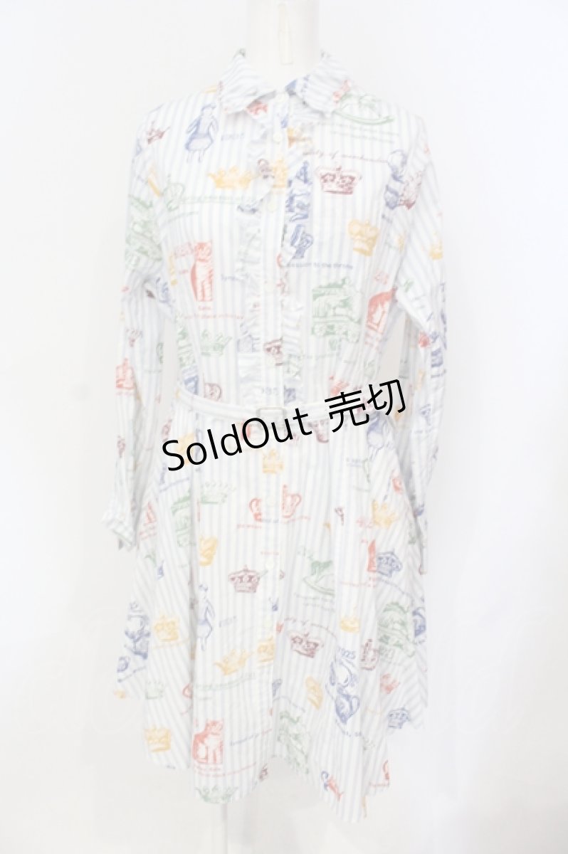 画像1: Jane Marple / Toy's Departmentシャツワンピース M サックス O-25-06-19-054-JM-OP-IG-ZT465 (1)