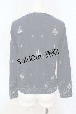 画像2: axes femme / シャンデリア刺繍ニットカーディガン M ネイビー O-25-06-19-056-AX-BL-IG-OS