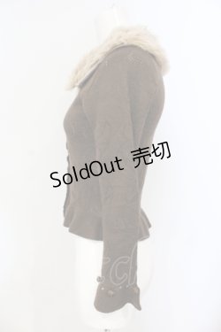 画像2: metamorphose / ティペット付バラすかしカーディガン  ブラウン O-25-06-19-057-ME-TO-IG-OS
