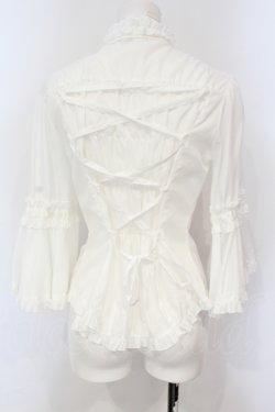 画像4: metamorphose / ヨーク切替ラッパ袖ブラウス （梨地）  シロ O-25-06-19-062-ME-BL-IG-OS