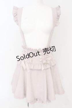 画像1: LIZ LISA / レースアップサスペンダー付スカパン  ピンク O-25-06-19-068-LO-PA-OW-OS