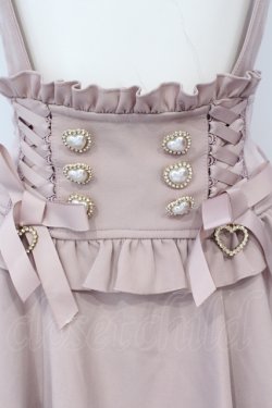 画像2: LIZ LISA / レースアップサスペンダー付スカパン  ピンク O-25-06-19-068-LO-PA-OW-OS