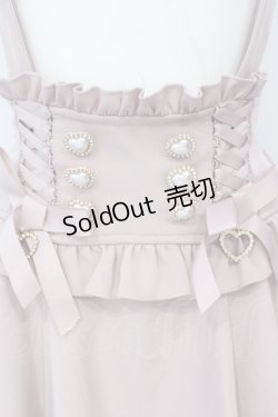 画像2: LIZ LISA / レースアップサスペンダー付スカパン  ピンク O-25-06-19-068-LO-PA-OW-OS