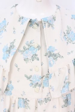 画像2: Shirley Temple / アンティークローズプリントBIGカラーワンピース(Ladies) F アイボリー O-25-06-19-072-ET-OP-OW-OS