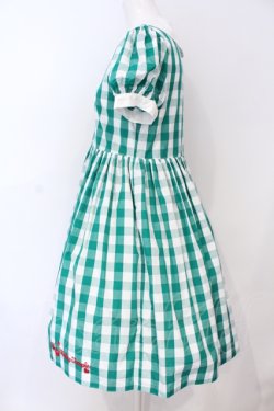 画像3: Shirley Temple / ブロックチェックチェリーワンピース（Sister） 160ｃｍ グリーン O-25-06-19-076-ET-OP-OW-OS