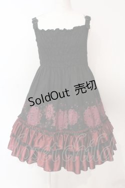 画像1: PUTUMAYO / レースプリントシャーリングワンピース  ブラック×レッド O-25-06-19-081-PT-OP-IG-OS