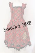 crossing rabbit / Bear dollチェックジャンパースカート  アカ O-25-06-19-008-LO-OP-OW-OS