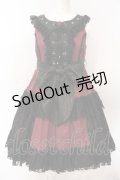 ALGONQUINS / ラッセルレースティイアードノースリーブワンピース  ワイン×ブラック O-25-06-19-083-AL-OP-IG-OS