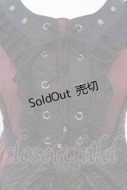 画像2: ALGONQUINS / ラッセルレースティイアードノースリーブワンピース  ワイン×ブラック O-25-06-19-083-AL-OP-IG-OS