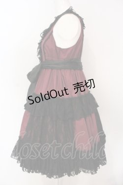 画像3: ALGONQUINS / ラッセルレースティイアードノースリーブワンピース  ワイン×ブラック O-25-06-19-083-AL-OP-IG-OS