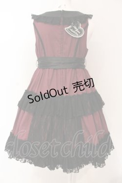 画像4: ALGONQUINS / ラッセルレースティイアードノースリーブワンピース  ワイン×ブラック O-25-06-19-083-AL-OP-IG-OS