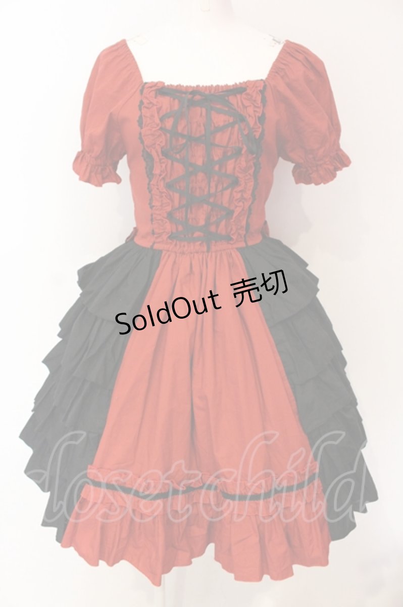 画像1: ATELIER PIERROT / Amorワンピース  レッド×ブラック O-25-06-19-084-EL-OP-IG-OS (1)