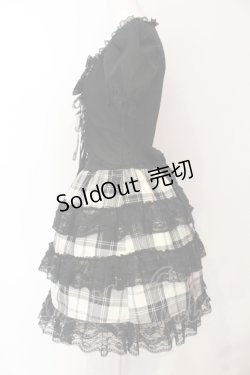 画像3: WIKIWKI / タータンチェックボレロ風ワンピース  ブラック×ホワイト O-25-06-19-085-LO-OP-IG-OS