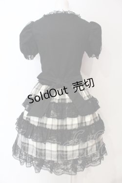 画像4: WIKIWKI / タータンチェックボレロ風ワンピース  ブラック×ホワイト O-25-06-19-085-LO-OP-IG-OS
