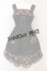 Angelic Pretty / ツイル×タータンジャンパースカート  クロ×アカ O-25-06-19-086-AP-OP-IG-OS