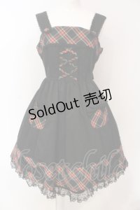 Angelic Pretty / ツイル×タータンジャンパースカート  クロ×アカ O-25-06-19-086-AP-OP-IG-OS